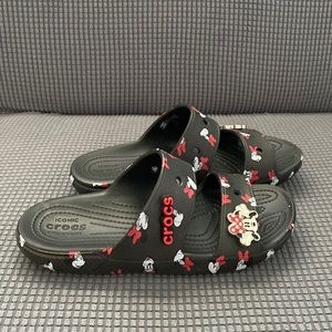 Black Red White Disney Crocs